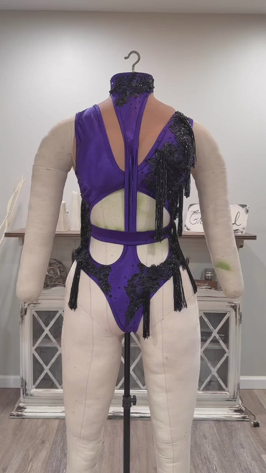Purple and black Dance Costume