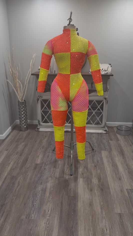 Half and Half Catsuit (size 16-18-20)