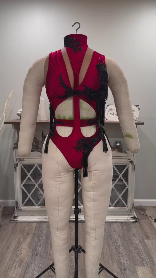 Red and black Dance Costume