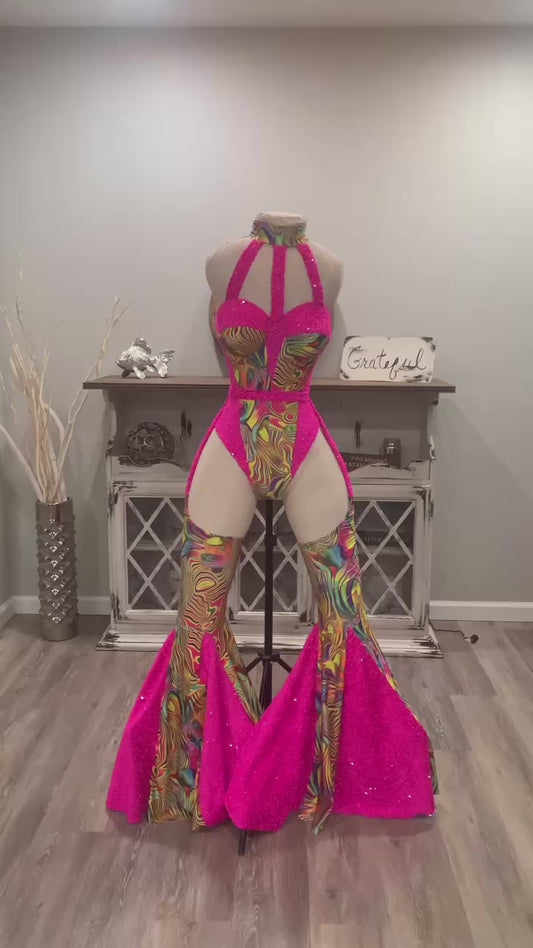 Leo with bellbottom chaps (psychedelic)