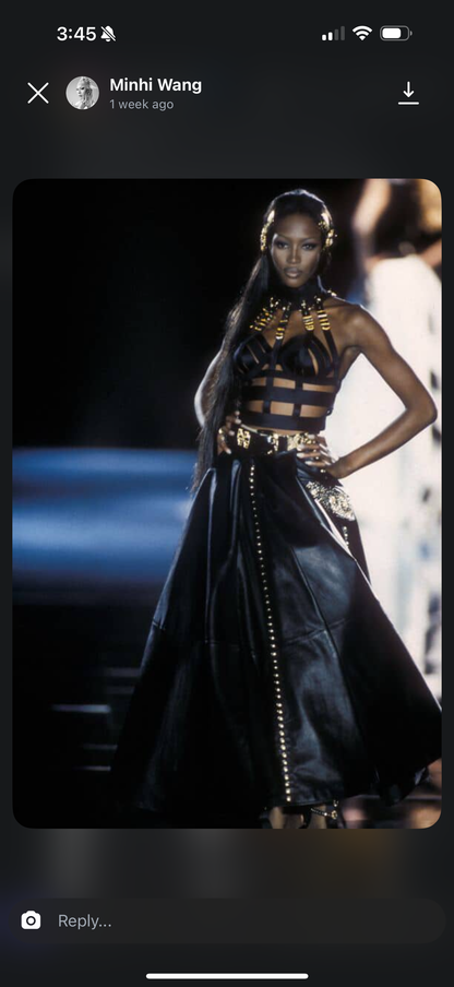 Minhi Wang - red Versace look