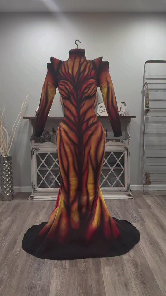 Airbrush Fire Corset Gown